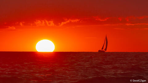 Sun and Sailboat
