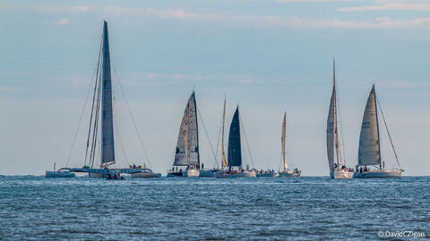 Sailboats on Lake Michigan