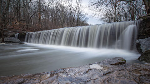long exposure of a wide waterfall