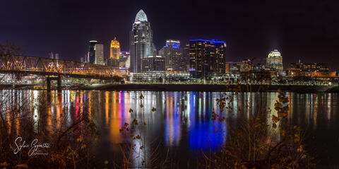 Night time in Cincinnati Ohio