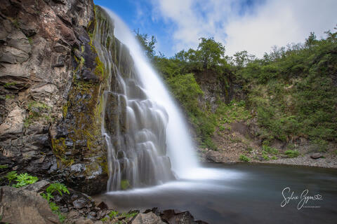 side-view of a waterfall