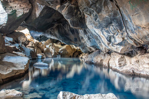 hot spring water in a cave