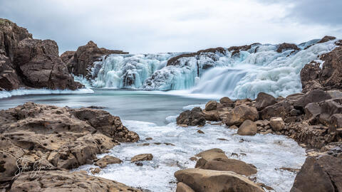 icy winter scene landscape