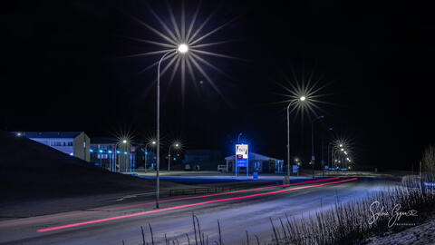 street lights at night