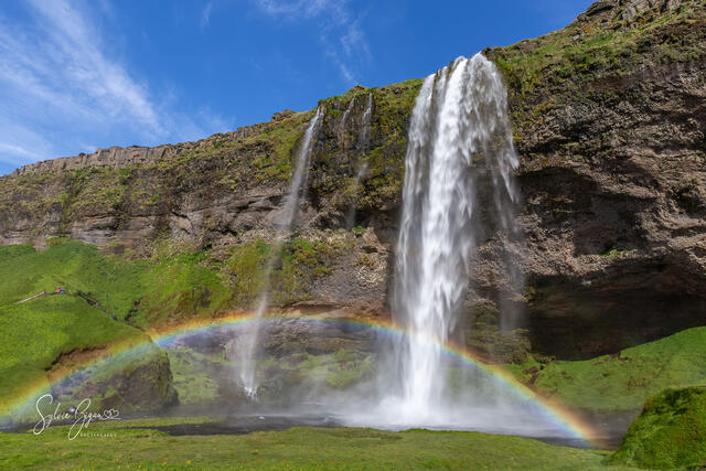 waterfall with rainbow